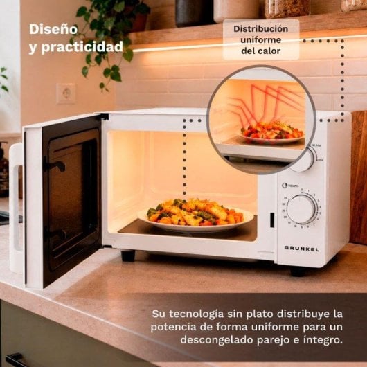 Microondas Grunkel MW-20FLAT 20L 700W Base Plate Sans Plateau Tournant