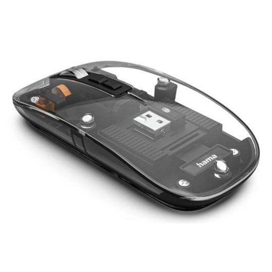 Maus Hama WM-600 RF + Bluetooth 1600 DPI Transparent Leise Ambidextrous