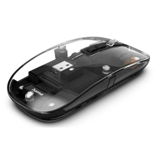 Maus Hama WM-600 RF + Bluetooth 1600 DPI Transparent Leise Ambidextrous