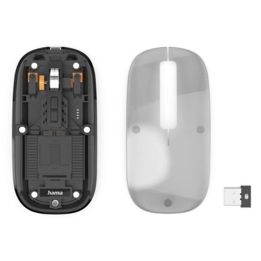 Maus Hama WM-600 RF + Bluetooth 1600 DPI Transparent Leise Ambidextrous