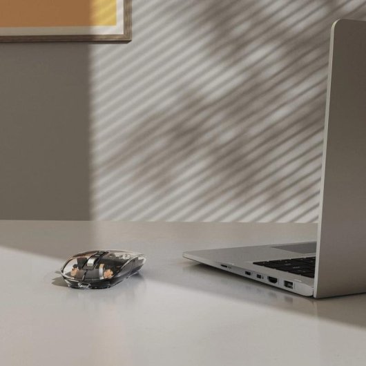 Maus Hama WM-600 RF + Bluetooth 1600 DPI Transparent Leise Ambidextrous