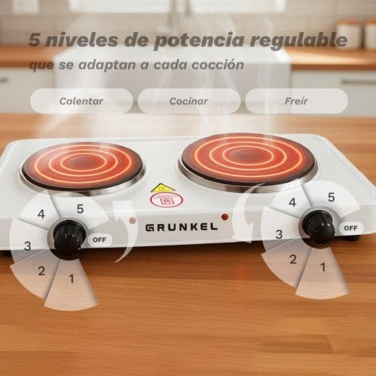 Plaque de cuisson Grunkel EHP-218 2 zones 2000 W
