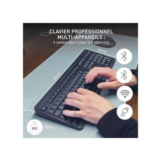 Clavier CHERRY Stream Keyboard Ultimate à ciseaux 100% sans fil AZERTY