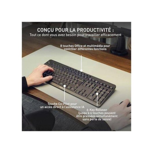 Clavier CHERRY Stream Keyboard Ultimate à ciseaux 100% sans fil AZERTY