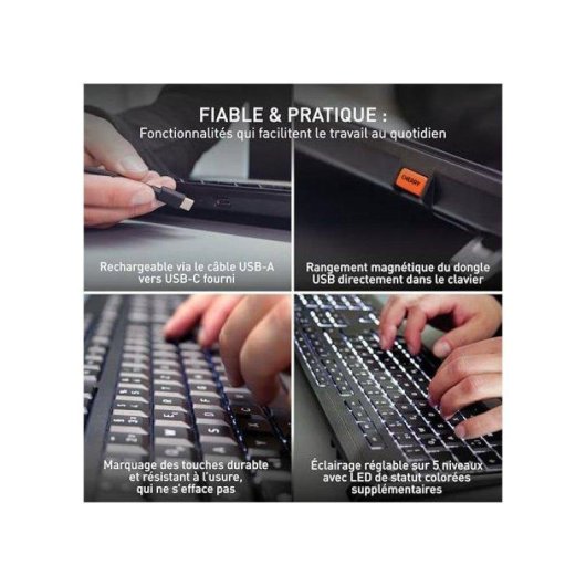 Clavier CHERRY Stream Keyboard Ultimate à ciseaux 100% sans fil AZERTY