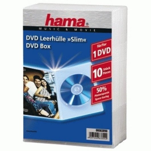 Hama Slim 10 DVD Huls Transparant PP