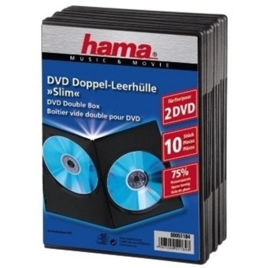 Funda Hama DVD Slim Double-Box Preto 2 Discos