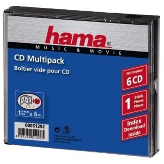 Estojo CD Hama Multipack 6 Transparente para 6 discos