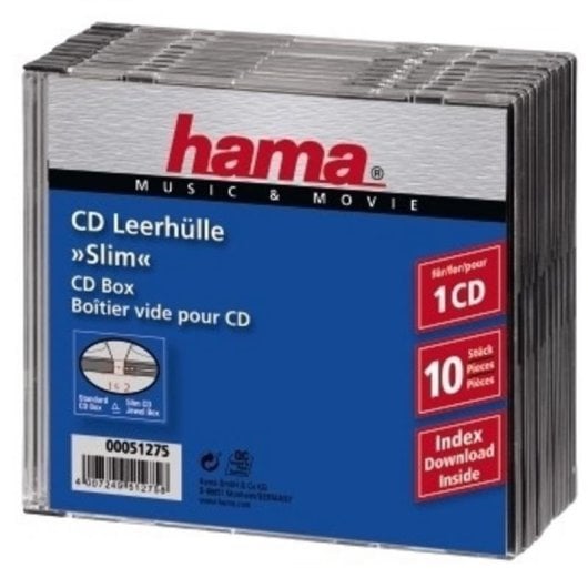Etui CD Slim Jewel Case Hama pack 10 Transparent