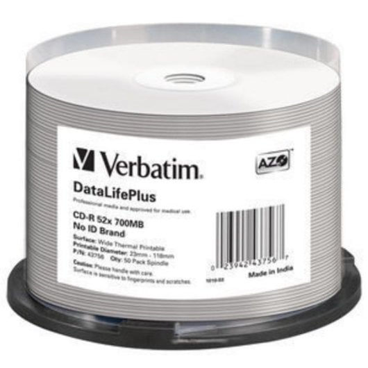 CD-R Verbatim DataLifePlus 52x 700 Mo, 50 disques