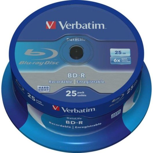 Verbatim BD-R Schijven 25 GB 6x Spindle