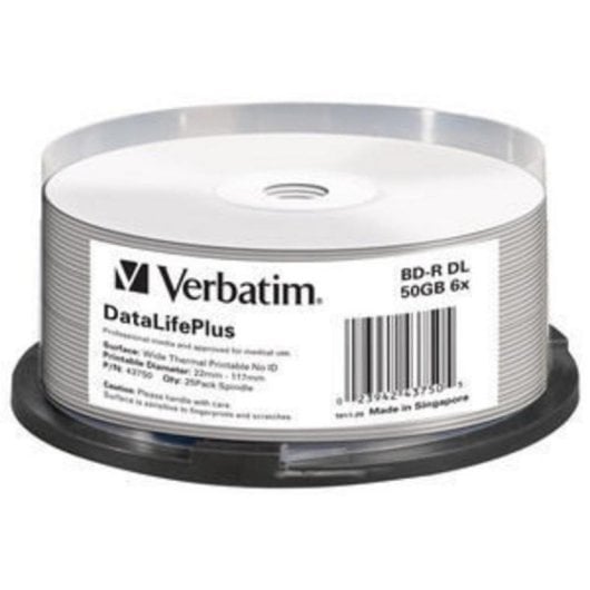 Discos Blu-ray BD-R Verbatim DataLifePlus 50 GB 6x 25 unidades Eje
