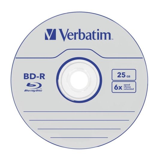 Disque Blu-ray Verbatim BD-R 25 Go 6x Spindle 50 pièces