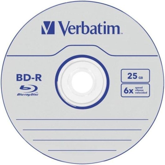 Disque BD-R Verbatim 25 Go 6x Boîte CD Paquet de 5