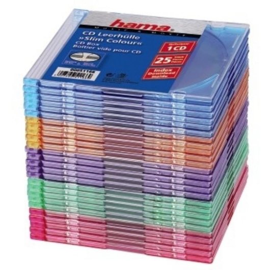 CD-Hülle Hama Slim Box Multicolor 25 Stück Kunststoff kompakt