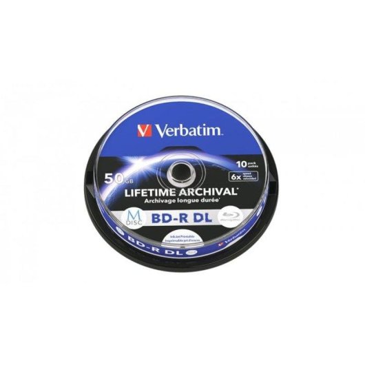 Disco Blu-ray Verbatim M-Disc BD-R DL 50 GB 6x Stampabile 10 Pezzi