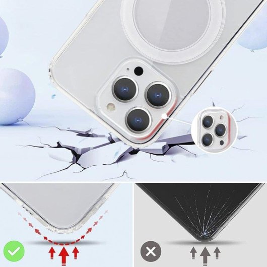 Funda para móvil Dam Electronics transparente MagSafe para iPhone 12/12 Pro