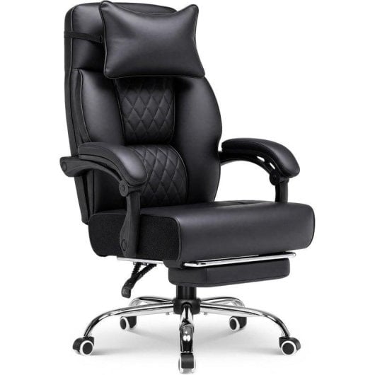 Silla Gaming GTPLAYER Ergonómica Reposapiés Piel Sintética 135° Negro
