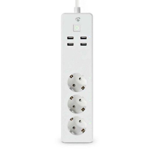 Regleta Nedis WIFIP312FWT 3 Tomas inteligentes Wi-Fi y 4 USB-A