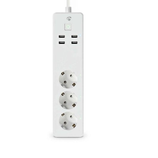 Regleta Nedis WIFIP312FWT 3 Tomas inteligentes Wi-Fi y 4 USB-A