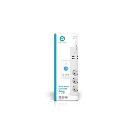 Regleta Nedis WIFIP312FWT 3 Tomas inteligentes Wi-Fi y 4 USB-A