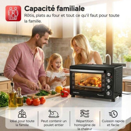Mini Four Turbotronic EVS60 60 L 2500 W 230 °C Chaleur Tournante