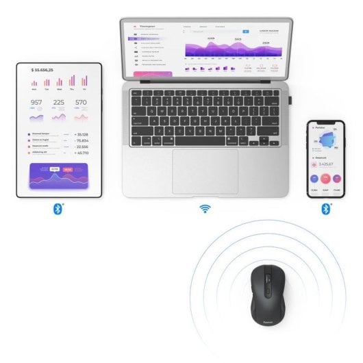 Hama MW-650 Maus Bluetooth + USB-A 2400 DPI schwarz, 6 Tasten