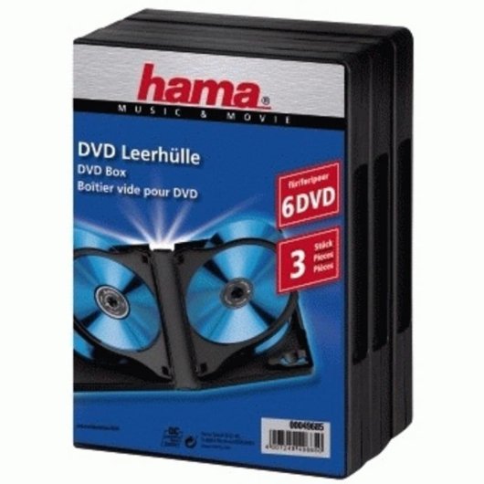 DVD-Box Hama DVD Box 6 Schwarz 3er-Pack 6 Discs