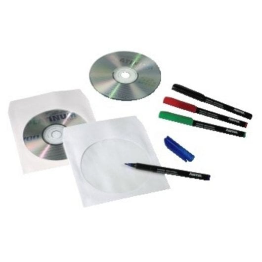 Funda Hama para 1 Disco Óptico 120 mm Papel Resistente a Rayones
