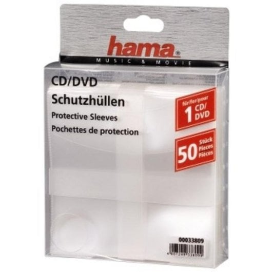 CD/DVD-Hülle Hama Schutz 50 Stück Transparent