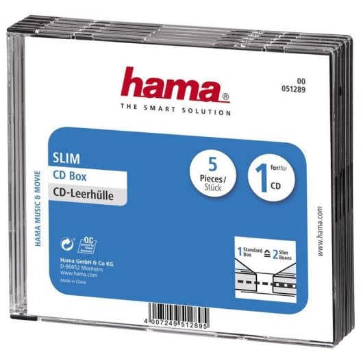 Boitier CD Slim Jewel Case Hama Transparent 1 disque