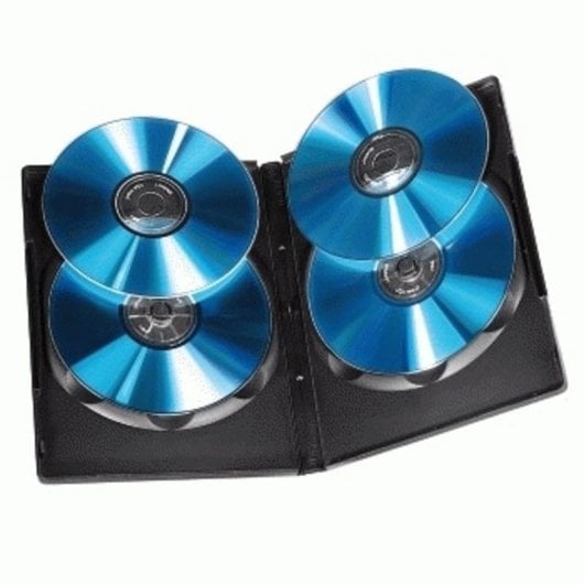 Funda para Discos Hama DVD Quad Box 4 Discos Negro (5 Unidades)