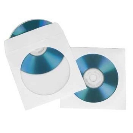 Hama CD/DVD Papier Schutzhulle Weiss Pack 25