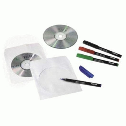 Hama CD/DVD Papier Schutzhulle Weiss Pack 25