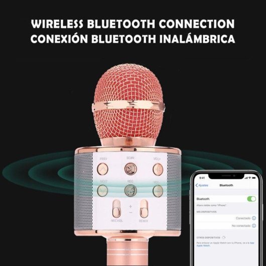 Microphone karaoké Dam Electronics multifonction Bluetooth avec haut-parleur