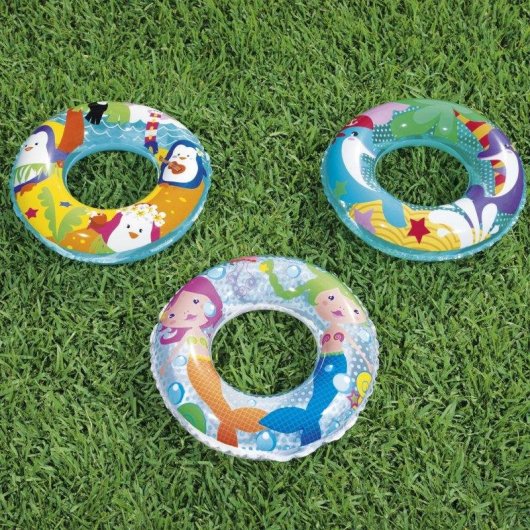 Bouée Bestway 36113 51 cm Vinyle Enfant Motif Bleu Orange Jaune