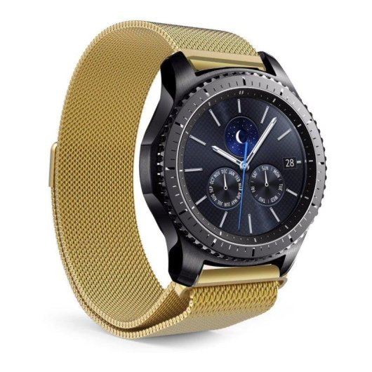 Bracelet de montre Dam Electronics acier inoxydable 18 mm magnétique doré
