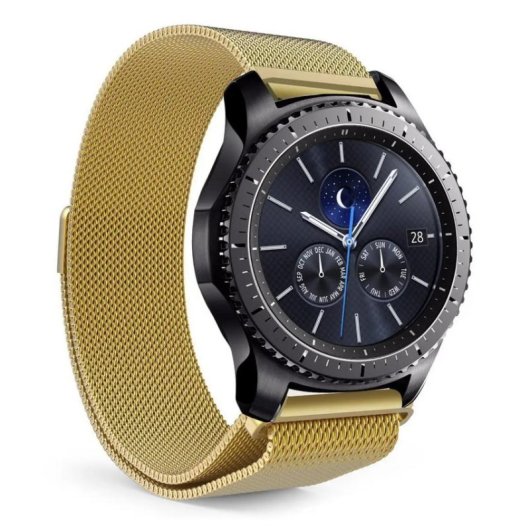 Bracelet de montre Dam Electronics acier inoxydable 18 mm magnétique doré
