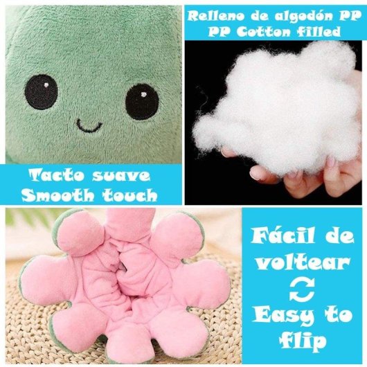 Poulpe Paul Emoticon 20 cm reversible