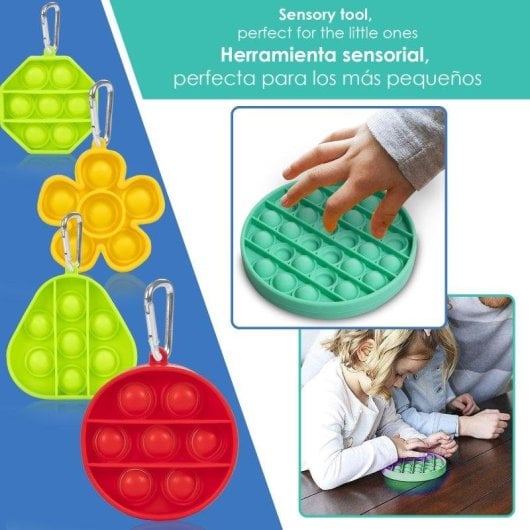 Brinquedo Mini Bubble Pop It Dam Electronics Silicone Cirúrgico Mosquetão