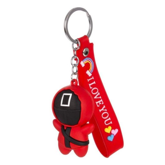 Porte-clefs Squid 3D Rouge Dam Electronics Vigilant Carre