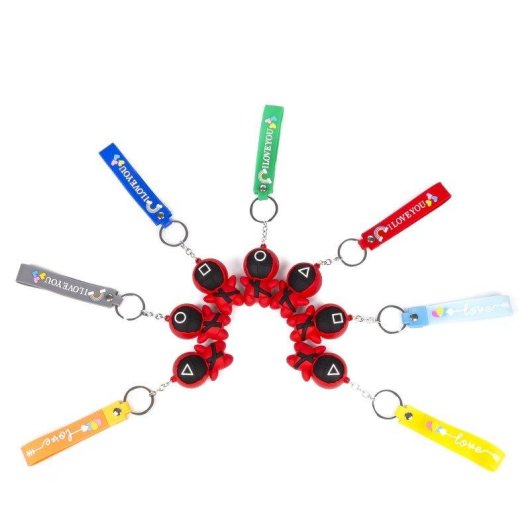 Porte-clefs Squid 3D Rouge Dam Electronics Vigilant Carre