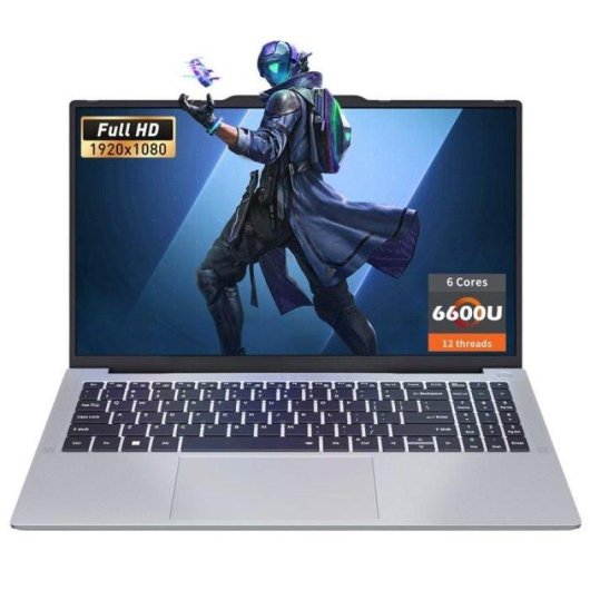 Portátil AUUSDA 15.6" AMD Ryzen 5 6600U 12GB 512GB SSD Windows 11 Pro