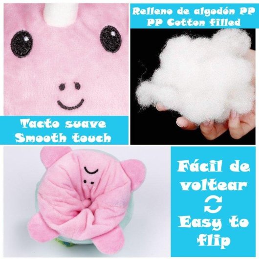 Peluche licorne Dam Electronics Pauline réversible 20 cm