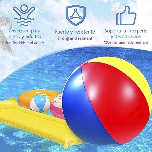 Balle Géante Gonflable Dam Electronics Tricolore 120 cm PVC Résistant