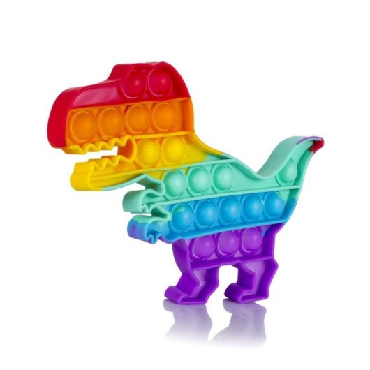 Jouet Sensoriel Bubble Pop It T-Rex Silicone Multicolore