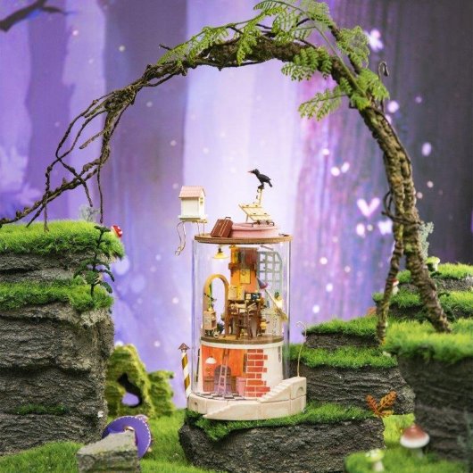 Maquette 3D Dam Electronics Mundo Misterioso bois et LED