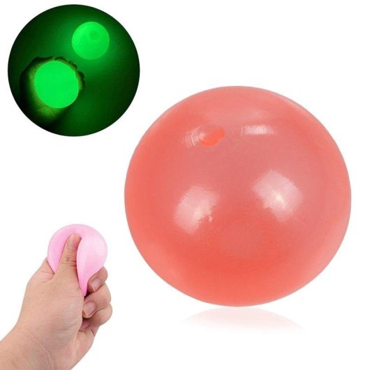 Boule anti-stress silicone Dam Electronics 5,5 cm brille dans le noir