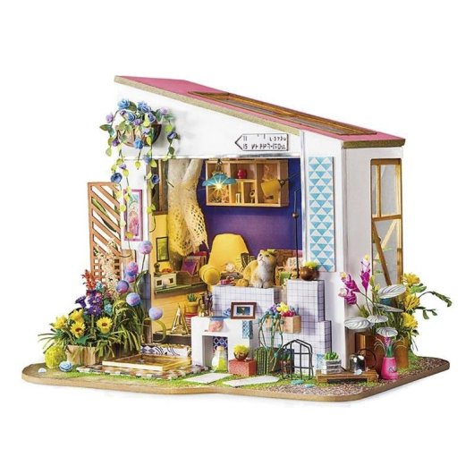 Maison de poupees Dam Electronics Porche De Lilys Maquette Bois a peindre et monter