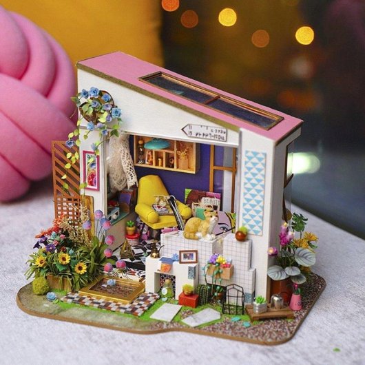 Maison de poupees Dam Electronics Porche De Lilys Maquette Bois a peindre et monter
